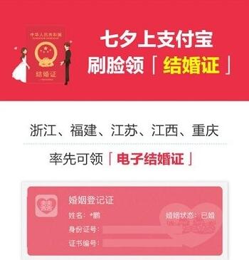 什么是电子结婚证 支付宝咋领电子结婚证